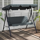 thumbnail of Baloiço de Jardim de 3 Lugares com Almofada Toldo Ajustável e Estrutura de Aço para Balcão Terraço 172x110x153 cm Cinza