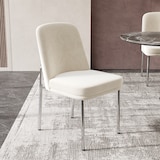 thumbnail of Esszimmerstuhl 2er Set Samt Beige 53x43x82 cm mit dick gepolsterter Sitzfläche verchromtem Metallgestell modern minimalistisches Design