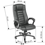 thumbnail of tectake Luxe directiebureaustoel - zwart - 400585