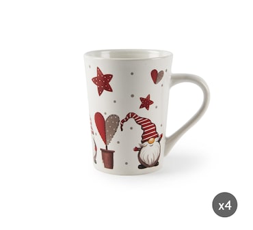 Excelsa set 4 mug Gnomo stoneware 38 cl multicolore