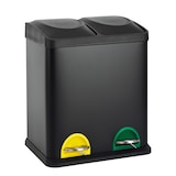 thumbnail of SVITA TC2X15 Mülleimer 30L 2x15 Treteimer Papierkorb Mülltrennung Stahl Schwarz