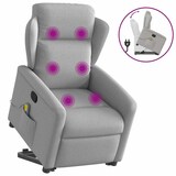 thumbnail of vidaXL Massagesessel mit Aufstehhilfe Wolkengrau Stoff