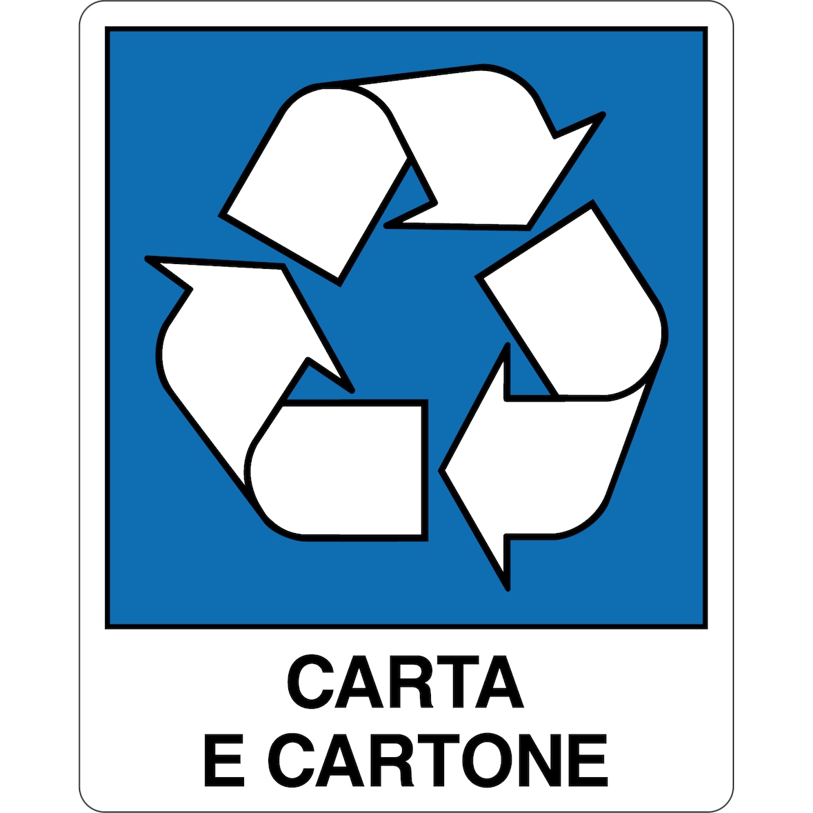 cartello alluminio 250x310 mm carta e cartone - raccolta differenziata