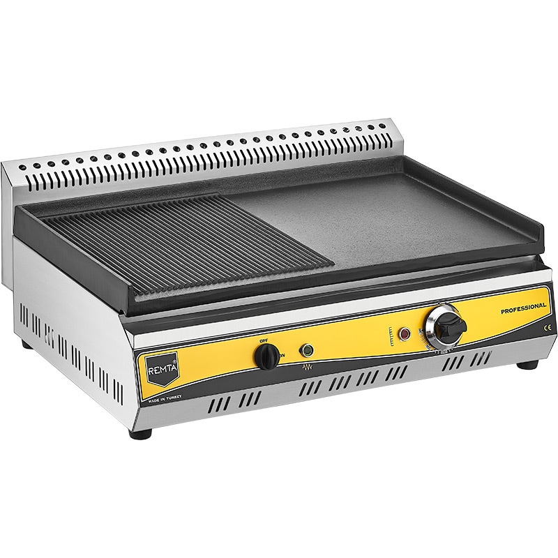 Frytop professionale elettrico in ghisa piano metà liscio metà rigato 70 cm