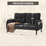 thumbnail of Zweisitzer Sofa 120x75 cm aus Cord mit ergonomischer Rückenlehne – Stilvolles Design und hoher Komfort in Grau