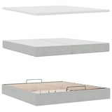 thumbnail of vidaXL Ottoman-Bett mit Matratzen Hellgrau 200x200 cm Samt