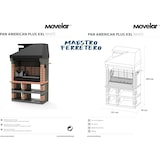 thumbnail of MF - Barbacoa de Obra Prefabricada para Leña y Carbón Modelo Pan America Plus XL  (Gris, Naranja - 120 x 70 x 220 cm) REF: 3550/1 - Uso en Exteriores