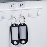 thumbnail of Relaxdays Schlüsselkasten, abschließbar, 48 Haken, mit Schlüsselanhängern, HxBxT: 25 x 18 x 8 cm, Schlüsselbox, weiß