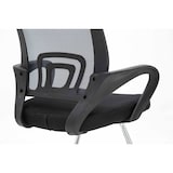 thumbnail of Décoshop26 - Chaise de bureau reception sans roulettes dossier en maille avec accoudoirs gris BUR10500