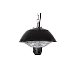 thumbnail of Aquecedor do pátio, 600 W, halogênio, montagem de teto, com corrente, interruptor liga/desliga, 1 nível de calor, respingo, metal, preto