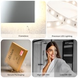 thumbnail of Mirlux Badkamerspiegel met LED Verlichting & Verwarming – Rechthoekige Wandspiegel – Anti Condens Douchespiegel - 80x60CM