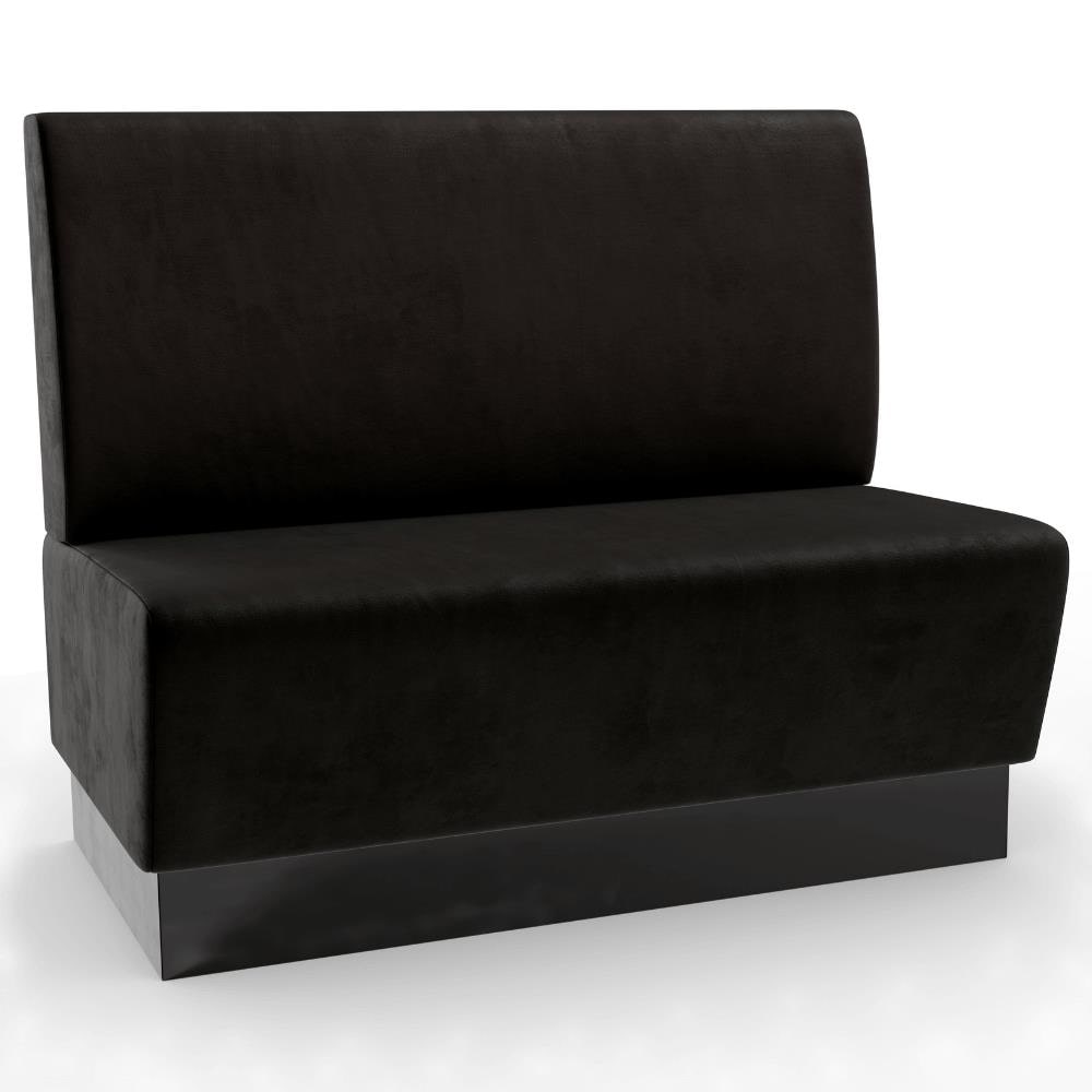 Gastro Sitzbank Amsterdam | 140 cm breit | Samtstoff in Schwarz | Glatt | Dinerbank