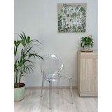 thumbnail of Set de 2 sillas de policarbonato transparente, apilables y monobloque, resistentes, diseño moderno, ideales para cocina, restaurante–Luce–Transparente