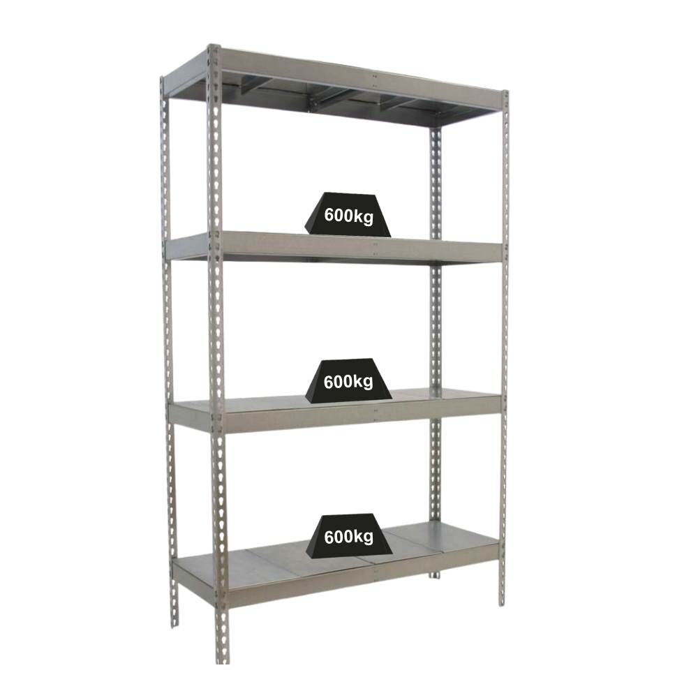 PROREGAL Schwerlastregal METAL BEAST FOUR | HxBxT 200x150x90cm | Fachlast 600kg | Verzinkt | Standregal Metallregal Lagerregal