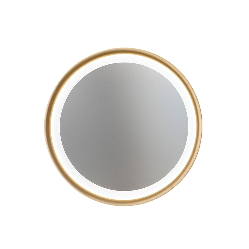 Espelho LED Mirò Ø60 cm 58W Ouro escovado - Aplique de teto e parede - Luz quente 3000K - Design moderno para banheiro, quarto e entrada