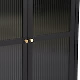 thumbnail of Helloshop26 - Aparador em aço e vidro ondulado 84 x 64 x 35 cm preto 03_0006612