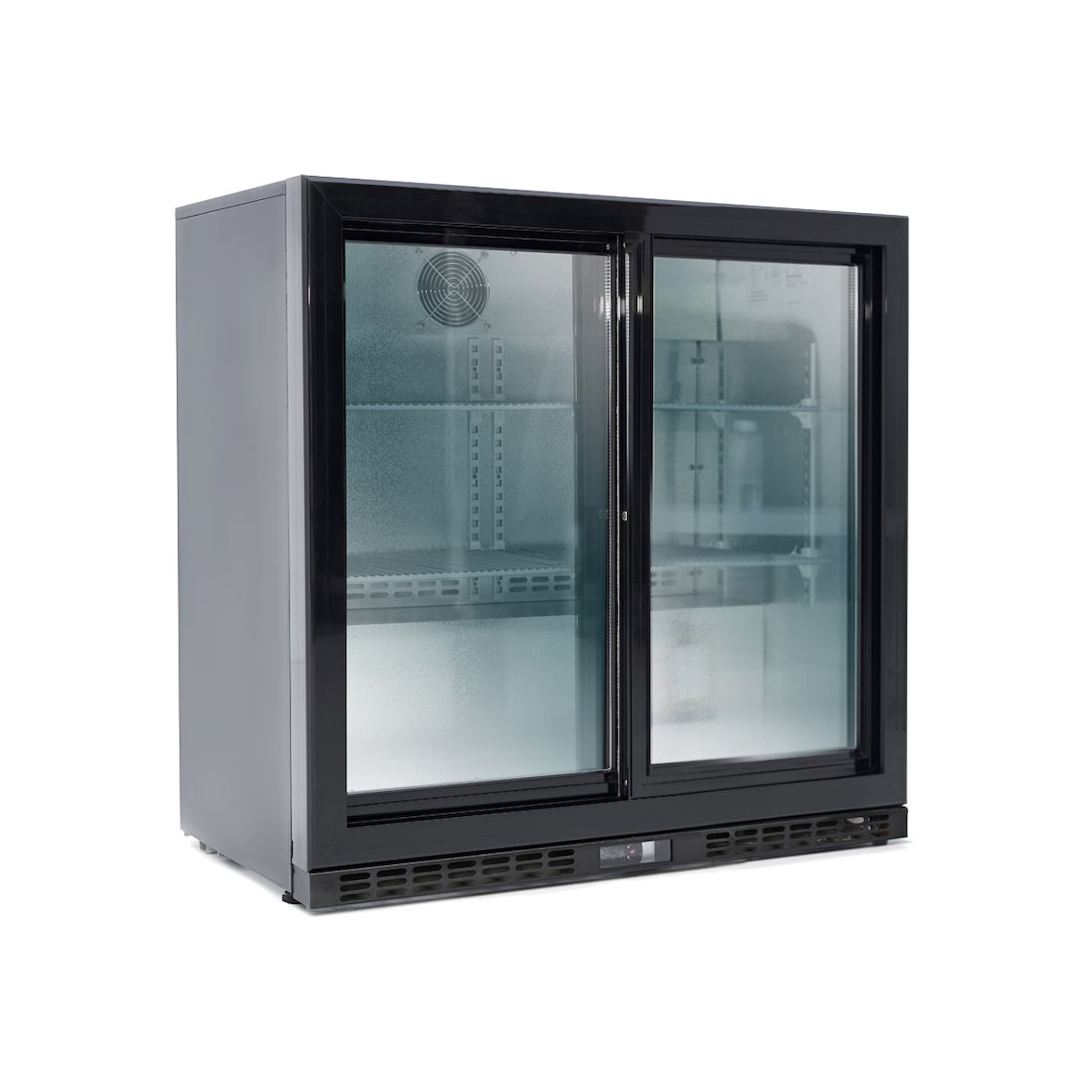 EASYLINE Barkühlschrank 520 schwarz / 2 Glasschiebetüren