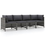 thumbnail of vidaXL 4-Sitzer-Gartensofa mit Kissen Grau Poly Rattan