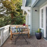 thumbnail of Relaxdays Gartentisch, HBT: 75x61x61 cm, Balkontisch Holzoptik, Kunststoff, Metall, Terrassentisch quadratisch, schwarz