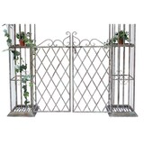 thumbnail of DanDiBo Rosenbogen mit Tor Pforte Metall 275x170 cm Rundbogen Torbogen Pergola 110241 Schmiedeeisen Rankhilfe Gartentor