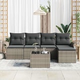 thumbnail of vidaXL Garten-Sofa-Set mit Kissen 6 pcs Grau Poly Rattan
