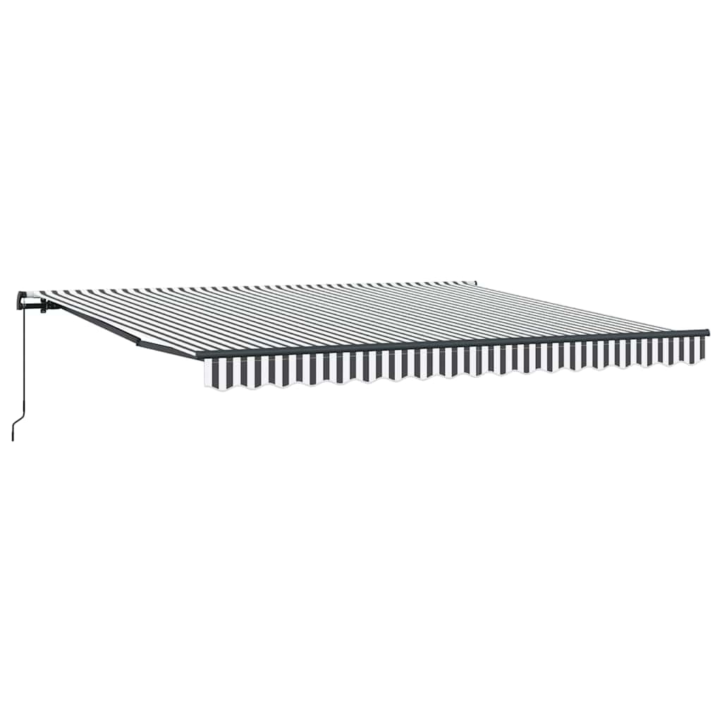 vidaXL Luifel handmatig uittrekbaar 400x300 cm antracietkleurig en wit