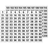 thumbnail of Klebezahlen 1-200, schwarz/weiß, 15x20mm - 235x185 mm Folie selbstklebend