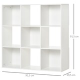 thumbnail of HOMCOM Estante Biblioteca 3 Níveis Armário de Arrumação 9 Cubos Estante de Pé Separador de Quarto Estante de Exposição 91,5x29,5x91,5cm Madeira