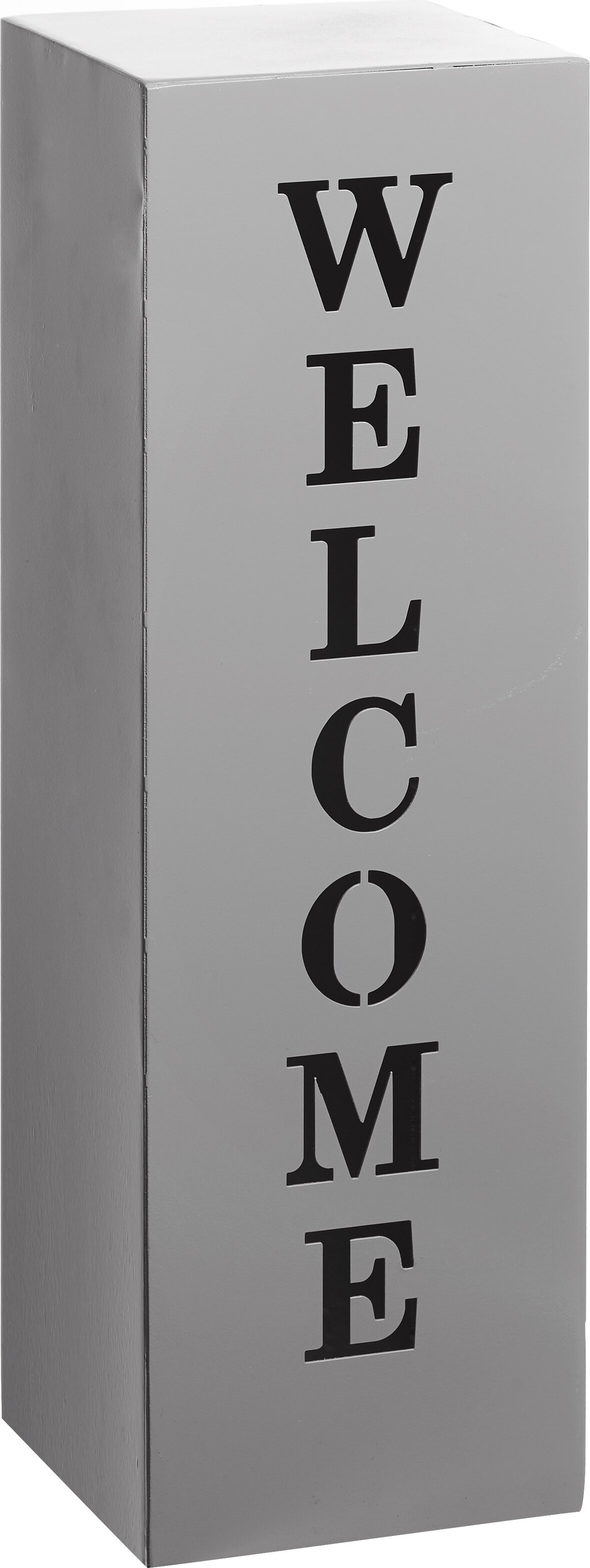 Gartenfreude Säule, Welcome, 16 x 16 x 50 cm, grau