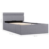 thumbnail of vidaXL Bett mit Bettkasten Hydraulisch LED Hellgrau Stoff 90x200 cm
