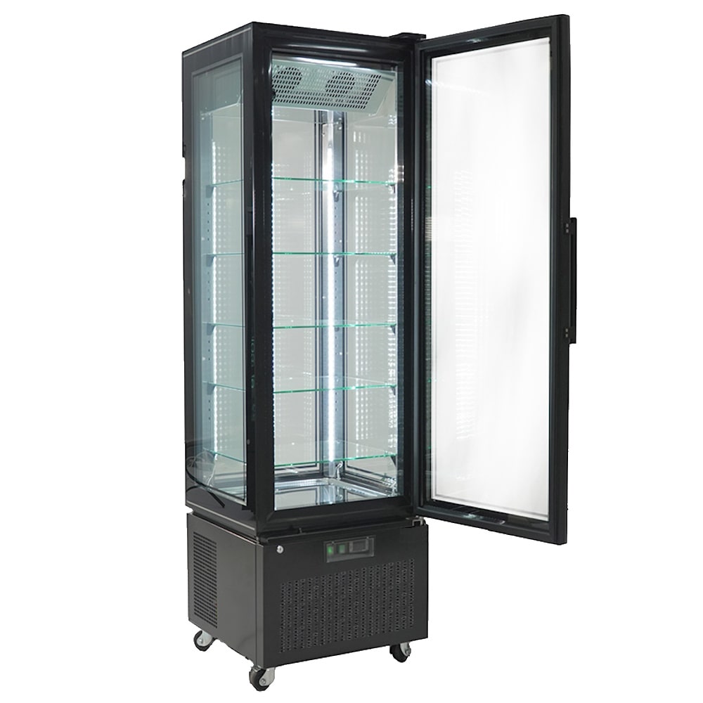 Koelkast met vitrine met wielen - 650x650x1950 mm - 320 W 230/1V - 14119901 Eurast
