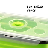 thumbnail of Fiambrera plegable de silicona CRC Sivita, 1 envase rectangular de 1,2 l, válvula de vacío y salida de vapor, ultra resistente y sin tóxicos