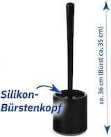 thumbnail of WC-Garnitur - schwarz - Stiel mit grauem Silikonbürstenkopf - 10 WC-Bürsten