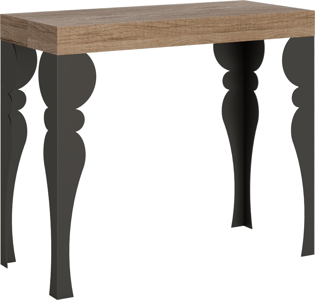 Ausziehbare Konsole 90x40/300 cm Paxon Quercia Natura Anthrazitrahmen