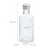 thumbnail of Relaxdays kleine Flaschen, 16er Set, 100 ml, Glasflaschen zum Befüllen, Schraubverschluss & Korken, transparent/silber