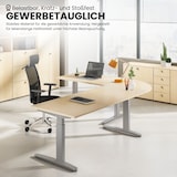 thumbnail of bümö manuell höhenverstellbarer Schreibtisch 200x100 in Nussbaum, Gestell in silber - PC Tisch höhenverstellbar & groß, höhenverstellbarer Tisch