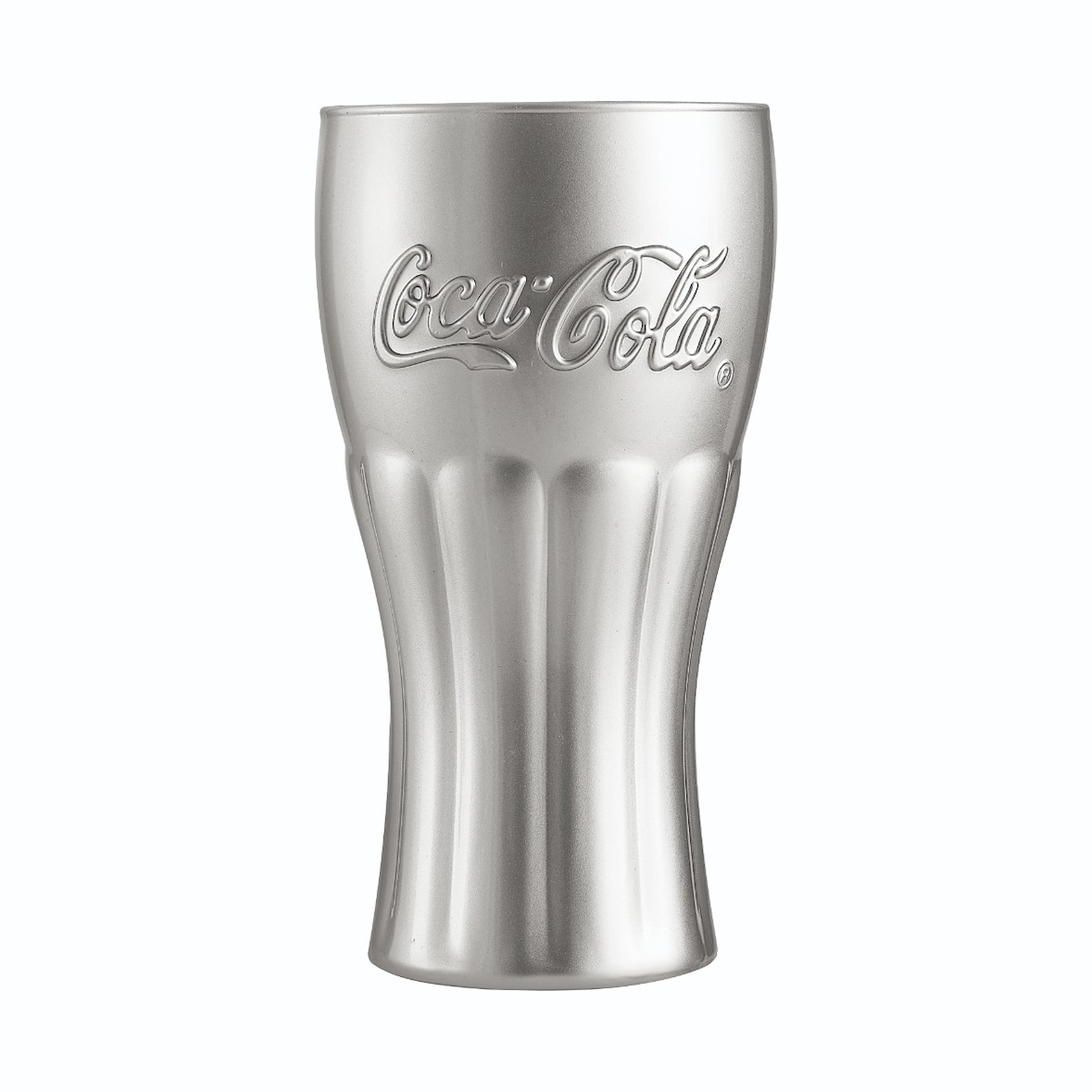Bicchiere coca cola 6 pezzi in vetro colore silver cl 37. V4646