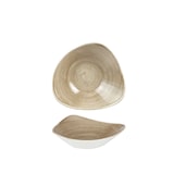 thumbnail of Piatto Fondo/Coppa Triangolare Stonecast Patina Marrone Striato, Confezione da 12, cm 15,3