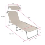 thumbnail of tectake 2 espreguiçadeiras com 4 posições  Bege