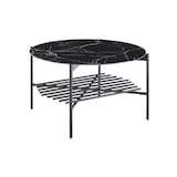 thumbnail of SalesFever Mesa de centro Ø 84cm | rodada | Placa de vidro de 6 mm em aspecto mármore | Estrutura metálica | L 84 x P 84 x A 43 cm | Preto
