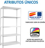 thumbnail of SimonRack Estantería Metálica con tornillos 2000x1100x400 mm, 5 Alturas, 90 kg de Punto Flexión, Blanco - Comfort