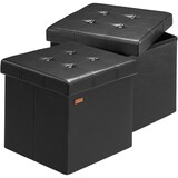 thumbnail of CASARIA® Faltbarer Sitzhocker mit Stauraum 2er Set Kunstleder Schwarz