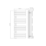 thumbnail of Elektrischer Handtuchheizkörper Paneel Anschluss links weiß 1200x500 (HxB) 593W
