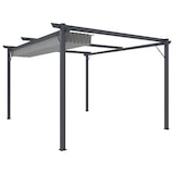thumbnail of Gazebo Pergola 3x4 M Pergolato Con Telo Grigio Impermeabile Retrattile Richiudibile Struttura In Acciaio Per Giardino Terrazzo Piscina Esterno Fiere