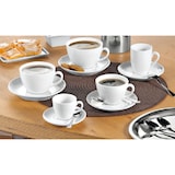 thumbnail of 6 x Espresso-Tasse - Inhalt 0,10 ltr - mit Untertasse - Form BISTRO - UNI WEISS - Henkelform rund, Höhe 5,8 cm