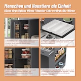 thumbnail of Kücheninsel 120x60x90 cm Grau mit 3 Schubladen, Gewürzregal und Haustierbereich, Küchenwagen für Esszimmer