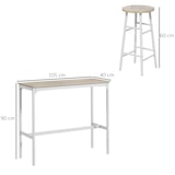 thumbnail of Mesa Alta de cozinha com Bancos Estrutura em Aço Estilo Industrial Mesa Alta para Sala de Jantar Natural e Branca