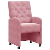 thumbnail of vidaXL Esszimmerstühle mit Rollen 2 pcs Rosa 58 x 67 x 97 cm Samt