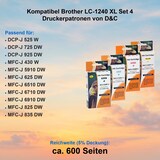 thumbnail of Kompatibel Brother LC-1240 XL Set 4 Druckerpatronen von D&C
