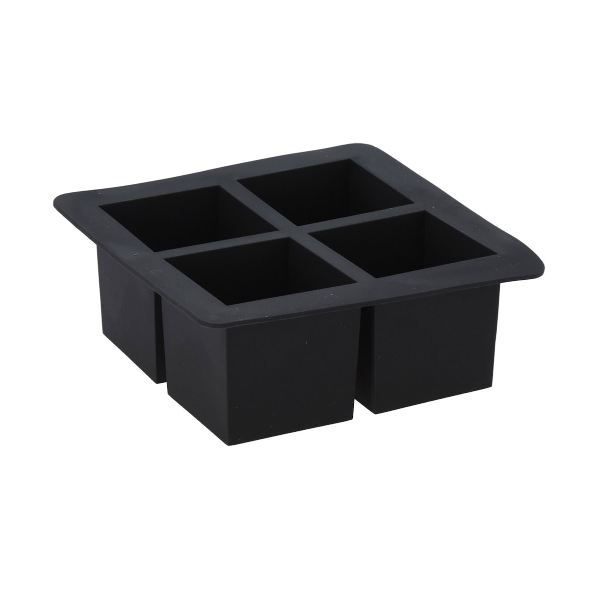 WellHome - Forma de gelo TPE cinza para bebidas geladas com capacidade para 4 cubos 16x16x6cm